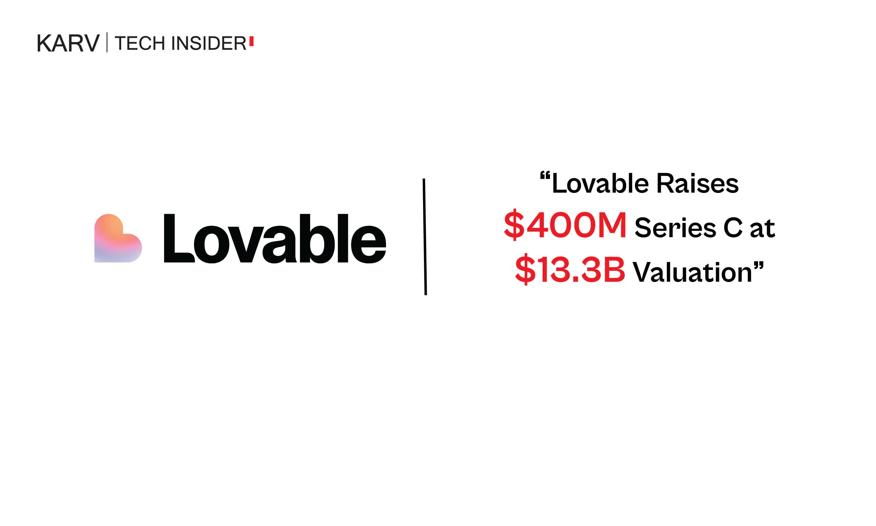 Lovable Raises $400M Series C at $13.3B Valuation as AI App Building Scales
