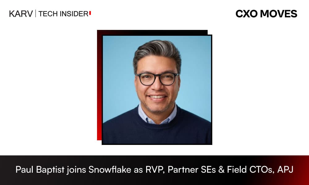 Paul Baptist joins Snowflake as RVP, Partner SEs & Field CTOs, APJ