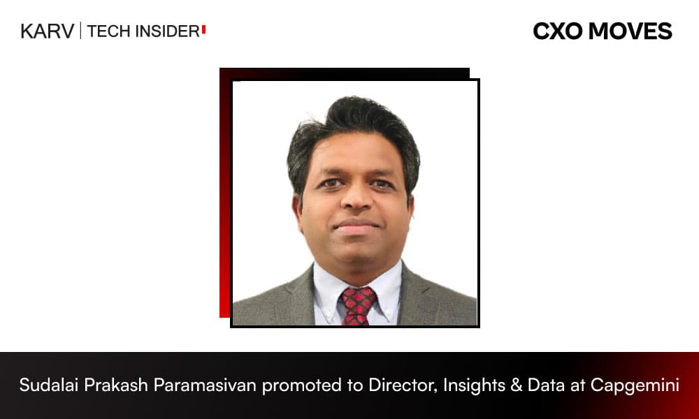 Capgemini promotes Sudalai Prakash Paramasivan to Director, Insights & Data Practice