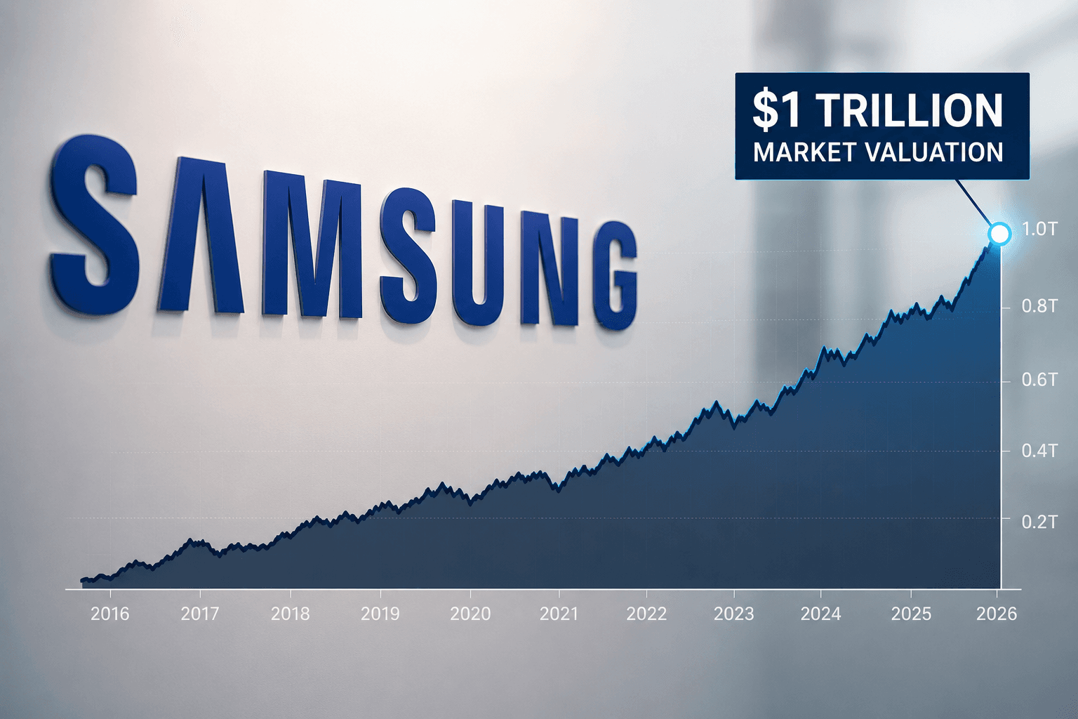 Samsung Hits $1 Trillion Valuation, Joins Global Tech Elite